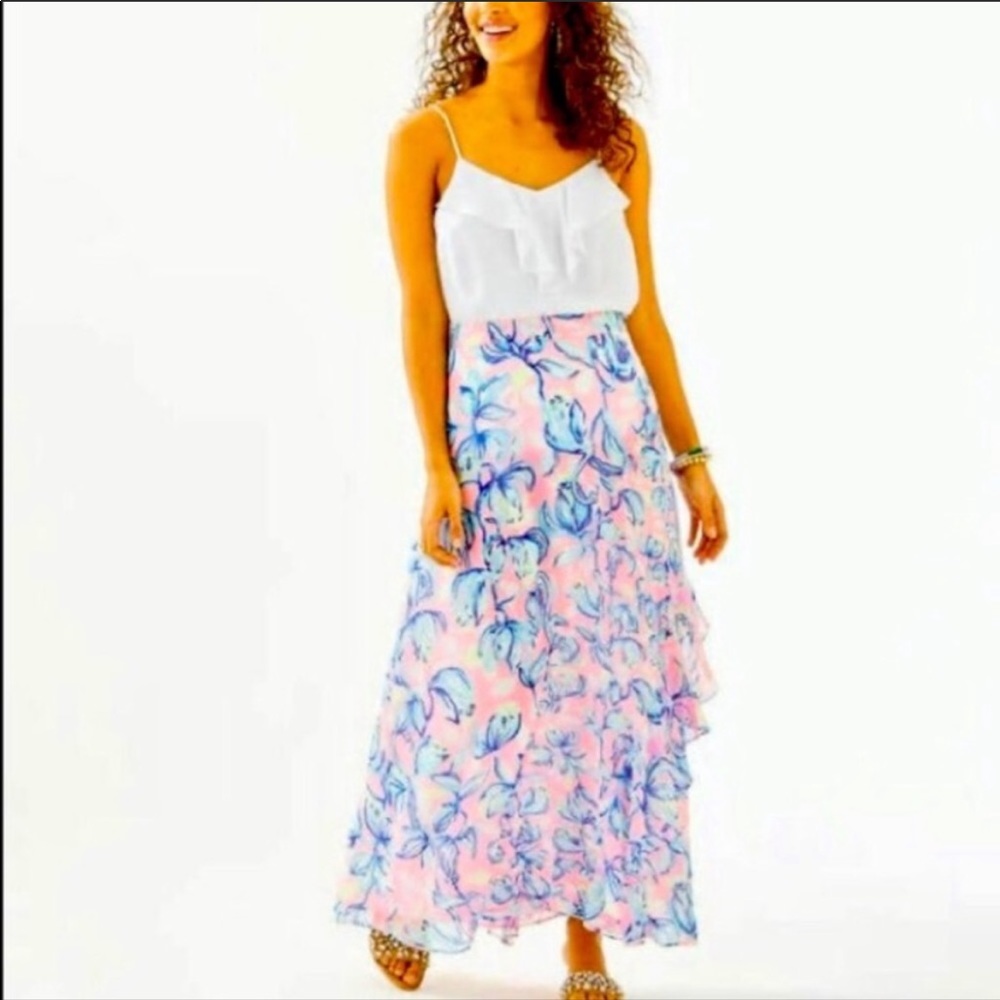 NEW Lilly Pulitzer Agnes Maxi Chiffon Skirt